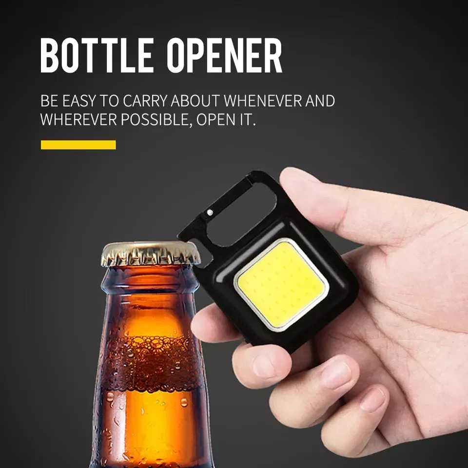 USB Mini Multi functional Portable Flashlight Keychain Outdoor Camping Work COB Emergency Inspection Mountaineering Light