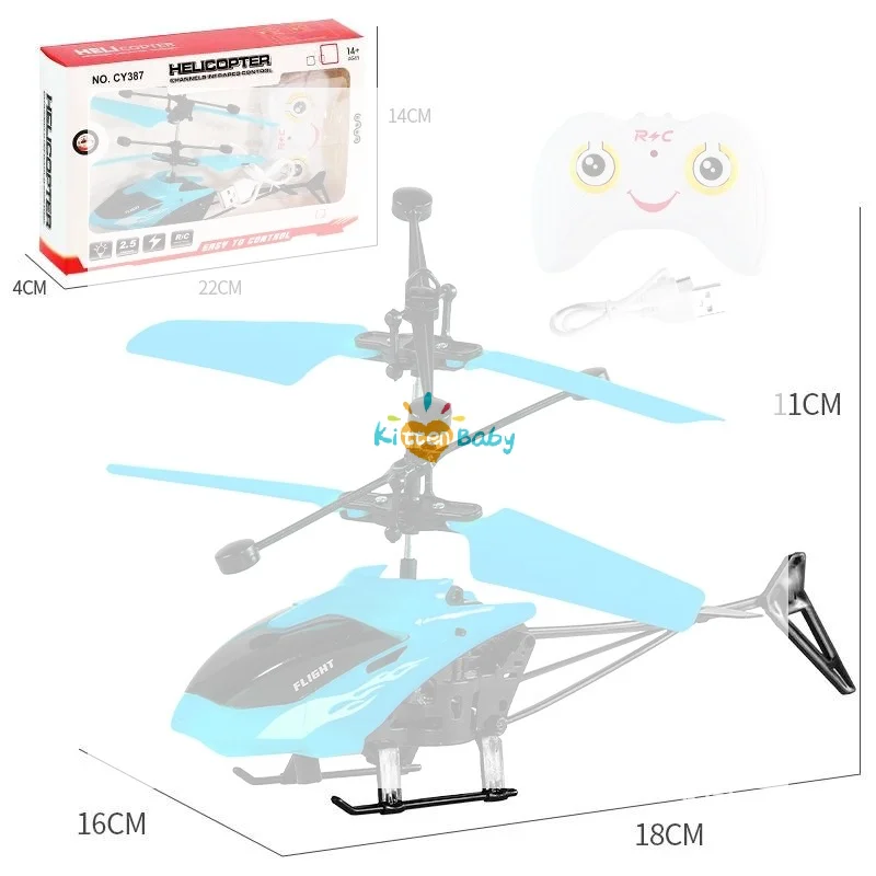 Mini Remote Control Helicopter With LED Headlight Stable Hover For Indoor Play Boys Birthday Gifts