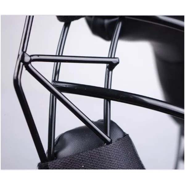 Black Baseball Catcher Mask Adult Heavy-Duty PU Wire Frame Lightweight Extended Ear Throat Guard Protective Softball Catcher