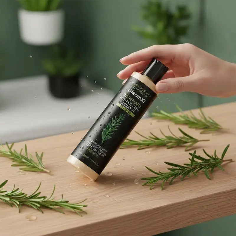 Keratin Hair Thickening Shampoo with Rosemary Extract Gentle Daily Cleanser for Nourished Healthy Hair