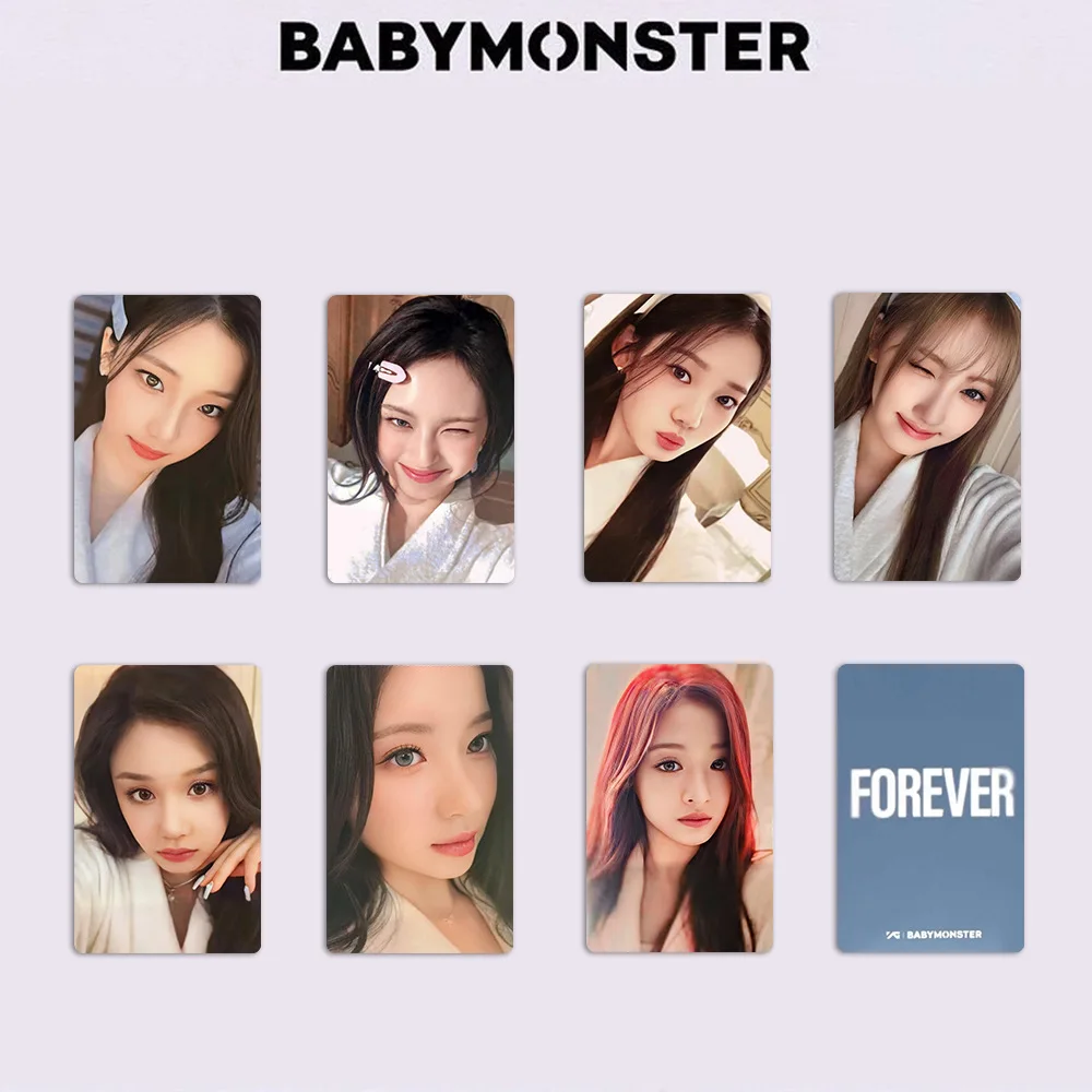 Imagem -03 - K-pop Idol Babymonster Lomo Cartão Novo Álbum Forever Photocards hd Impresso Cartão Postal Haram Rora Ahyeon Asa Ruka Fãs Presentes Pcs por Conjunto