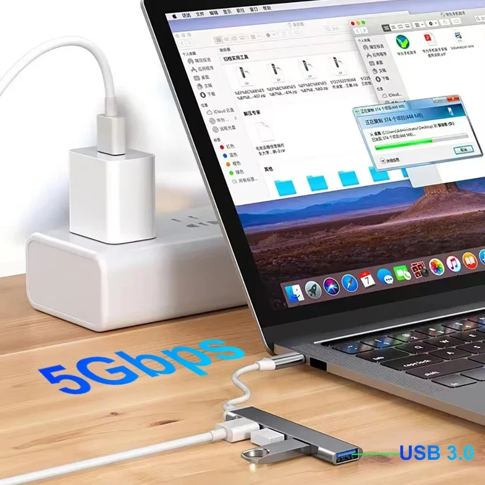 USB C HUB Type C to USB3.0 Docking Station 5 In 1 Multifunction Splitter OTG Adapter Computer Accessories For Lenovo Macbook Pro