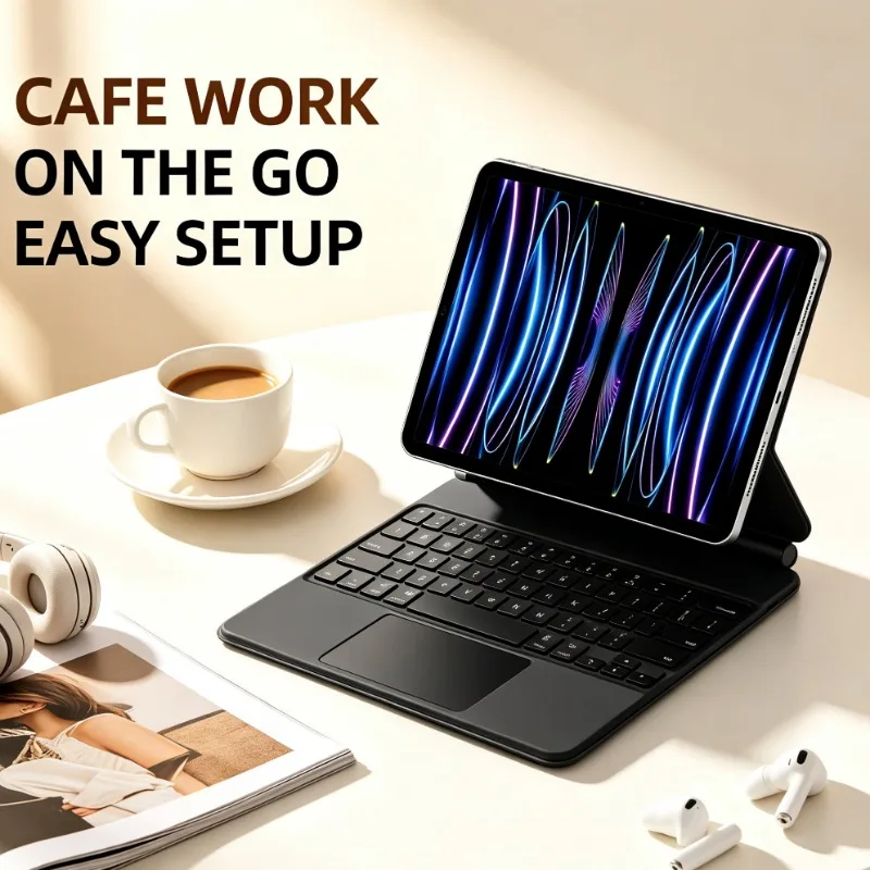 Backlit Keyboard Smart Cover Magic Keyboard Style For iPad Pro 11 M5 2025 Sleep Wake Function For iPad Air 11 M4