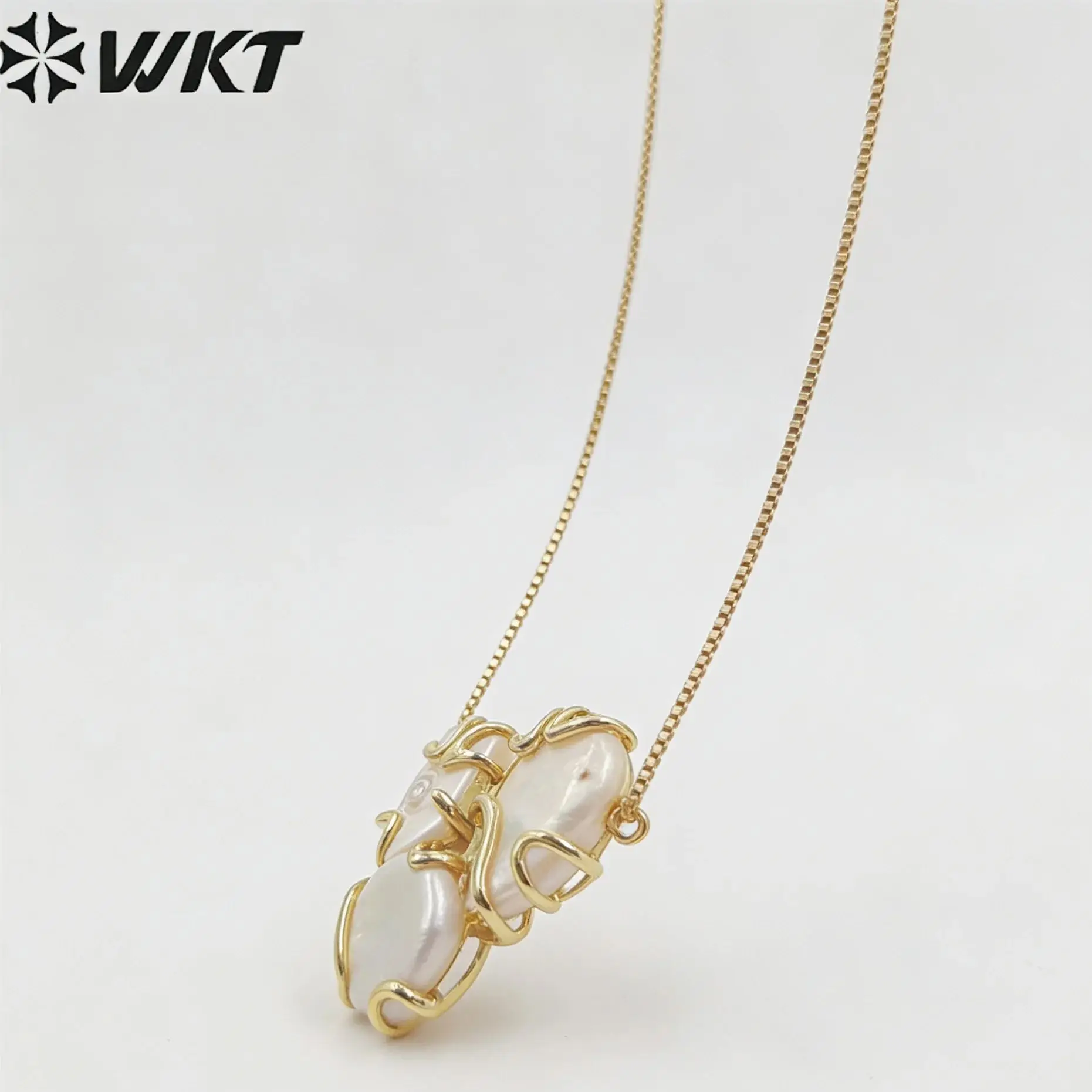 

WT-MPB056 WKT 2026 Retro Style Freshwater Pearl Natural Gold-Plate Adjustable Bracelet Lady Gift Party Bracelet Jewelry INS