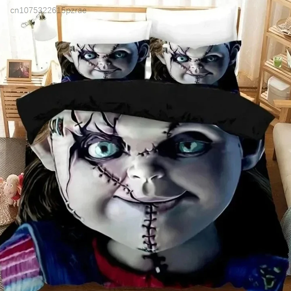 Horror Movie Child Of Play Chucky Bedding Set Double Twin King Duvet Cover Comforter Pillowcase Boys Girls Adults Bedroom