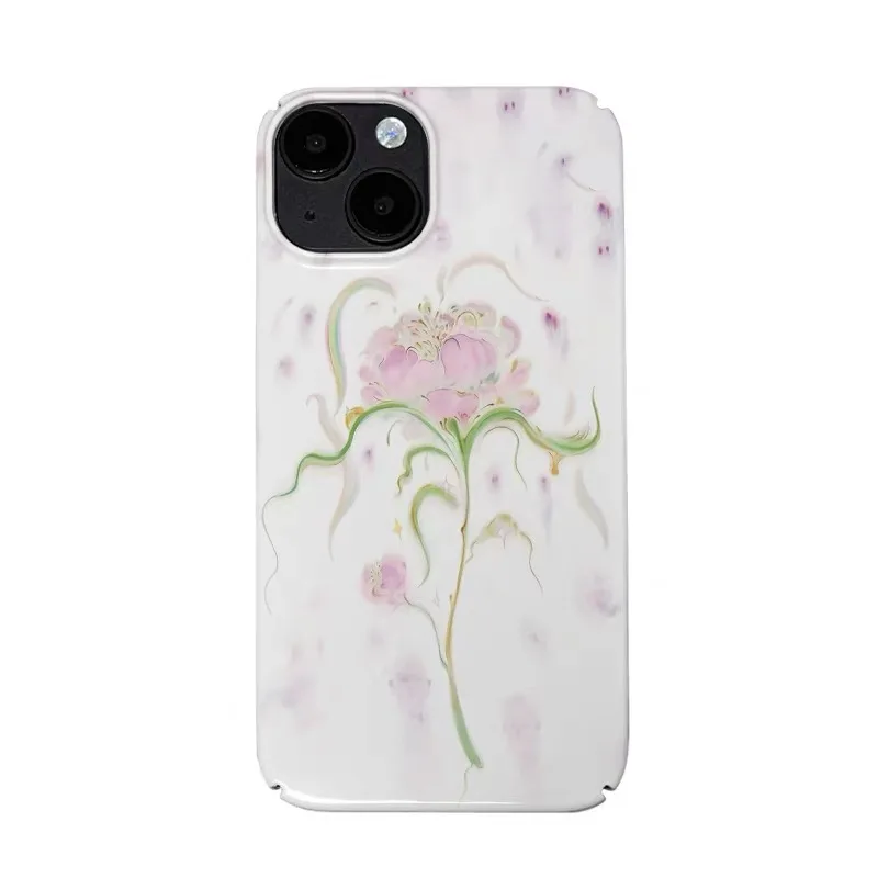 

Ins Korean Pink Beautiful Flowers Case for IPHONE 16E 15PRO MAX 14 13 PRO MAX 15PLUS 15PRO 11Pro Acrylic Hard Mobile Phone Cases