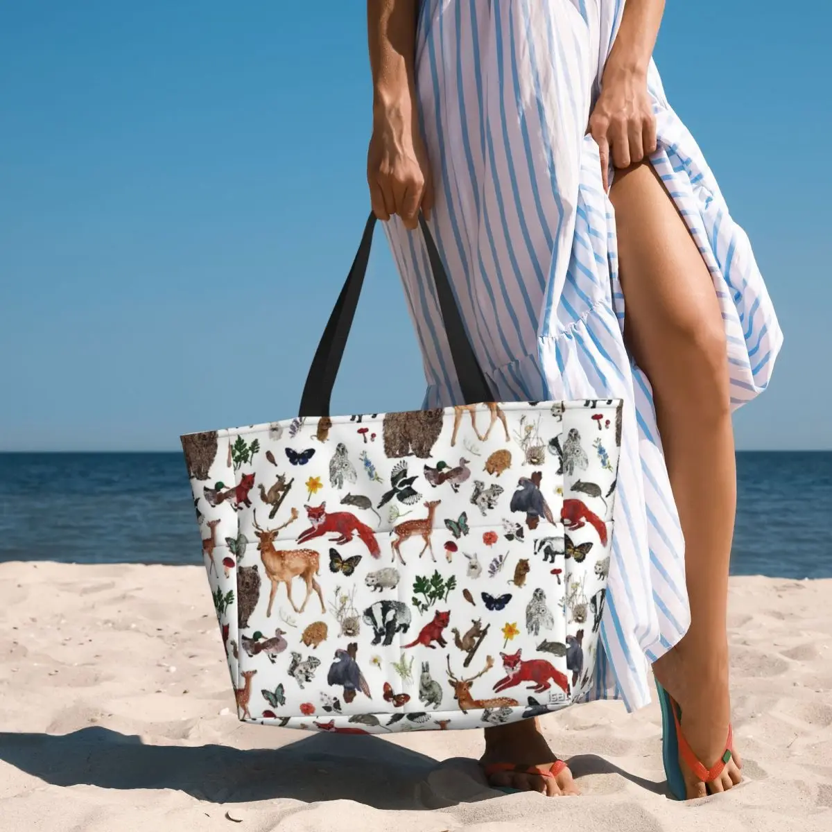 Wild Woodland Animals borsa da viaggio da spiaggia, borsa Tote personalità sport per adulti regalo di compleanno modello Multi-stile