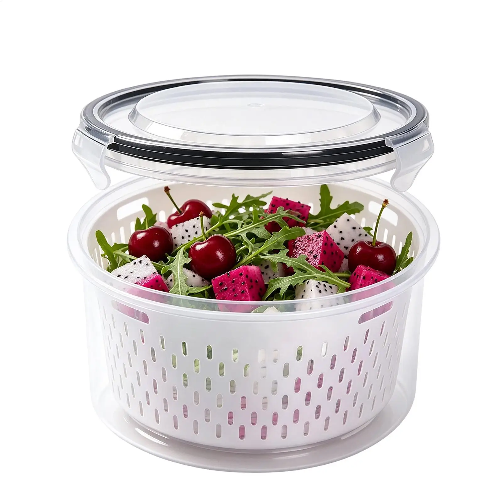 Fresh Fruit Containers for Fridge Leakproof with Removable Colander Fridge Produce Containers for Home Kitchen Office Camping - view 3