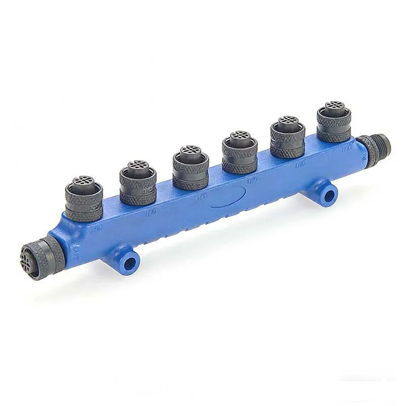 NMEA2000T 8-pin connector, one male and six female, M12-5 pins, 8-pin waterproof aviation plug, for marine and yacht application