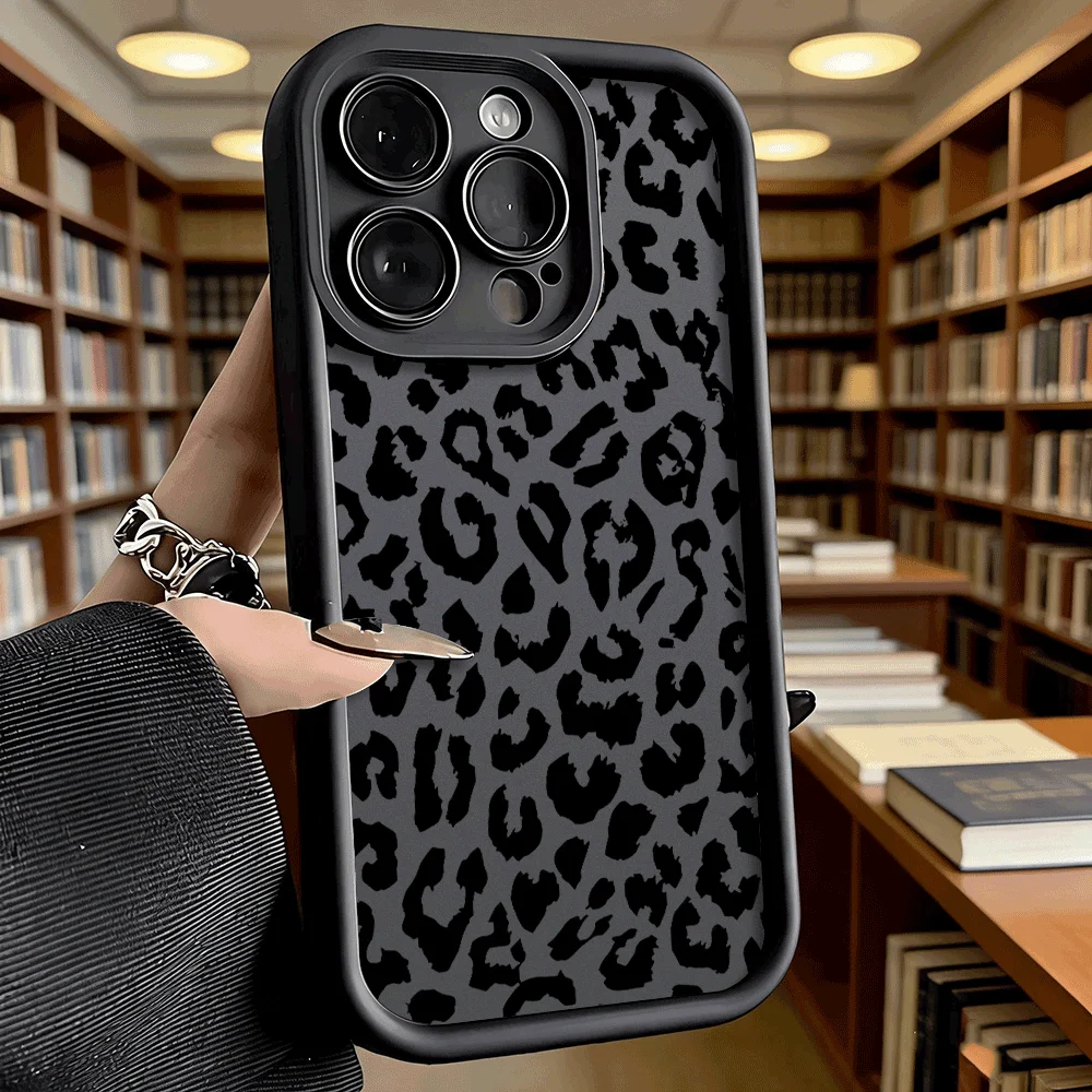 Schwarz-weißes Leopardenmuster Stoßfeste Weiche Handyhülle für Xiaomi Redmi Note 15 14 13 12 11 10 9 8 Pro Rutschfeste Sturzsichere Abdeckung