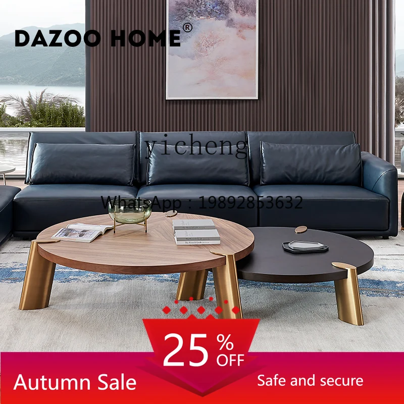 

Minimalist Walnut Color Matching Coffee Table Light Luxury Modern Living Room Villa Furniture Coffee Table