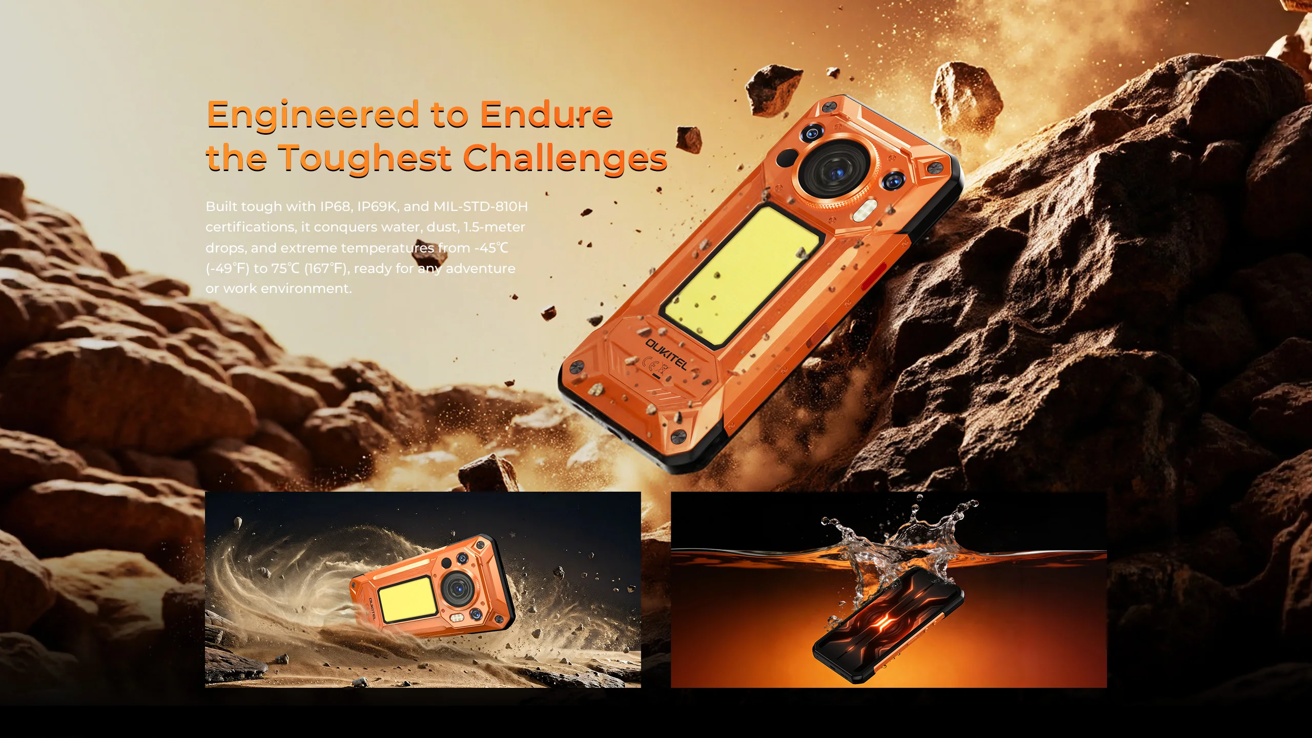 Global version OUKITEL WP500 Ultra 5G Rugged Phone 6.8" 120Hz Display 36GB(12+24)+1TB 10000mAh 108MP AI Smartphon Android 16 NFC
