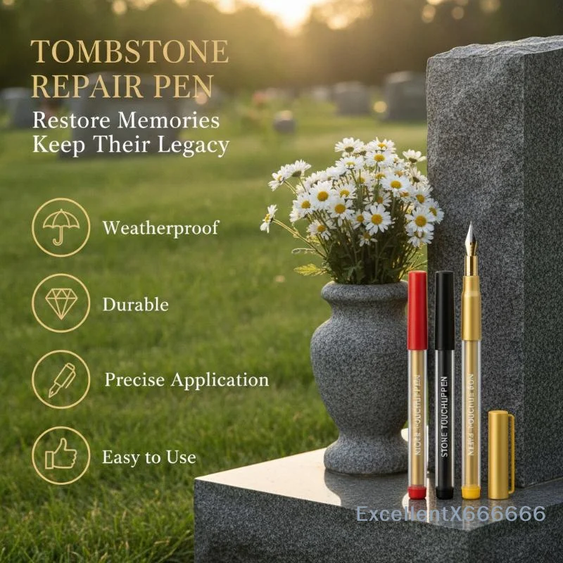 Tombstone Marker Restoration Pen Oil Based Quick Dry Weatherproof Touch Up Paint For Granite Stone
