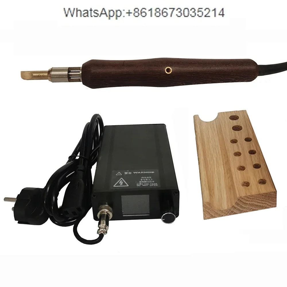 Leather Edge Creaser Electric Creasing Machine Sealing Stamping Heater 80-480℃ Adjustable Temperature AC with 2 Brass Tips