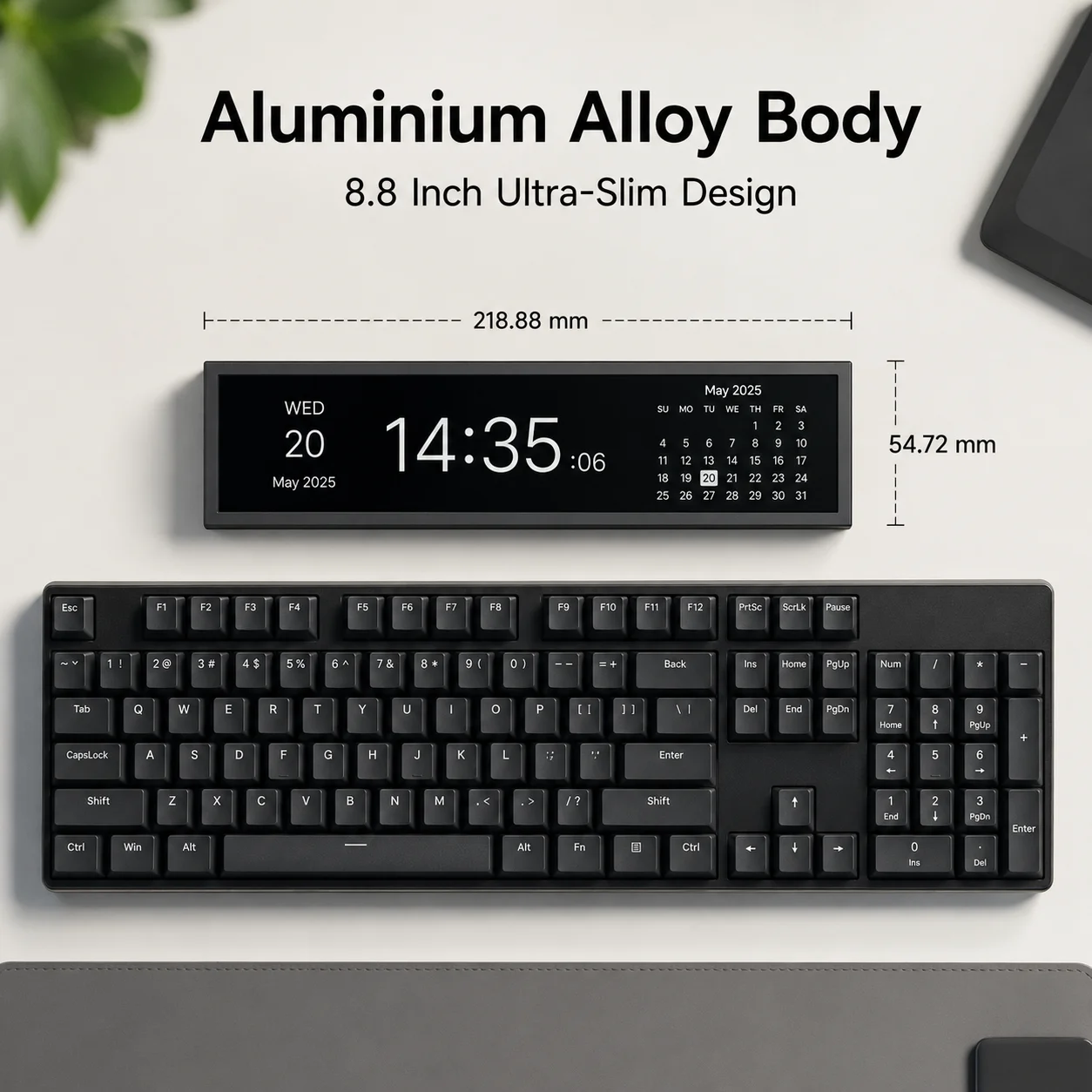 LESOWN Sim Racing Dashboard 8.8 Inch Plug and Play Stretched Monitor 480x1920 Type-C Display