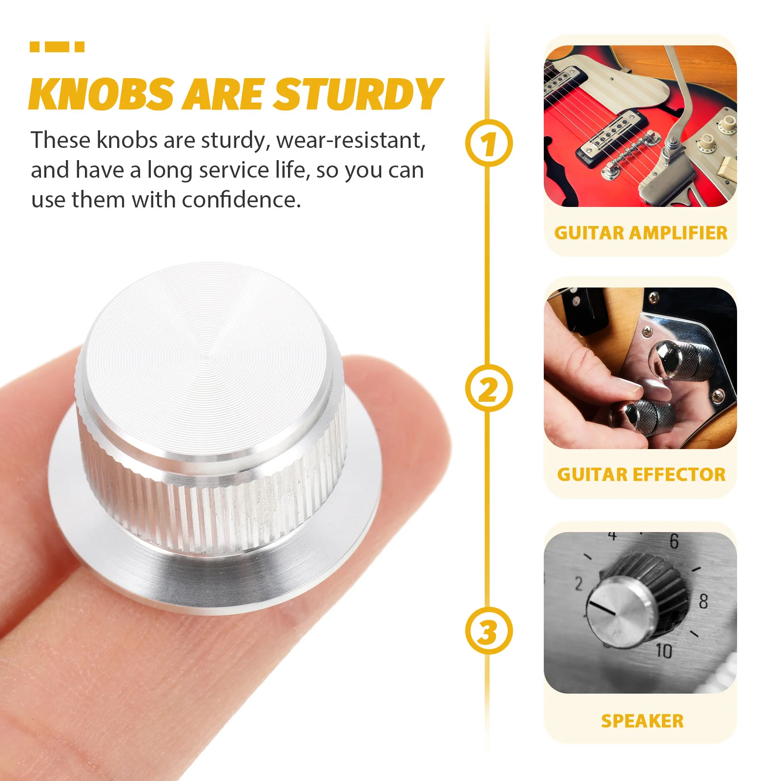 

Aluminum Alloy Guitar Knobs Volume Control Replacement For Electric Bass Amplifier Audio Equipment Metal Potentiometer