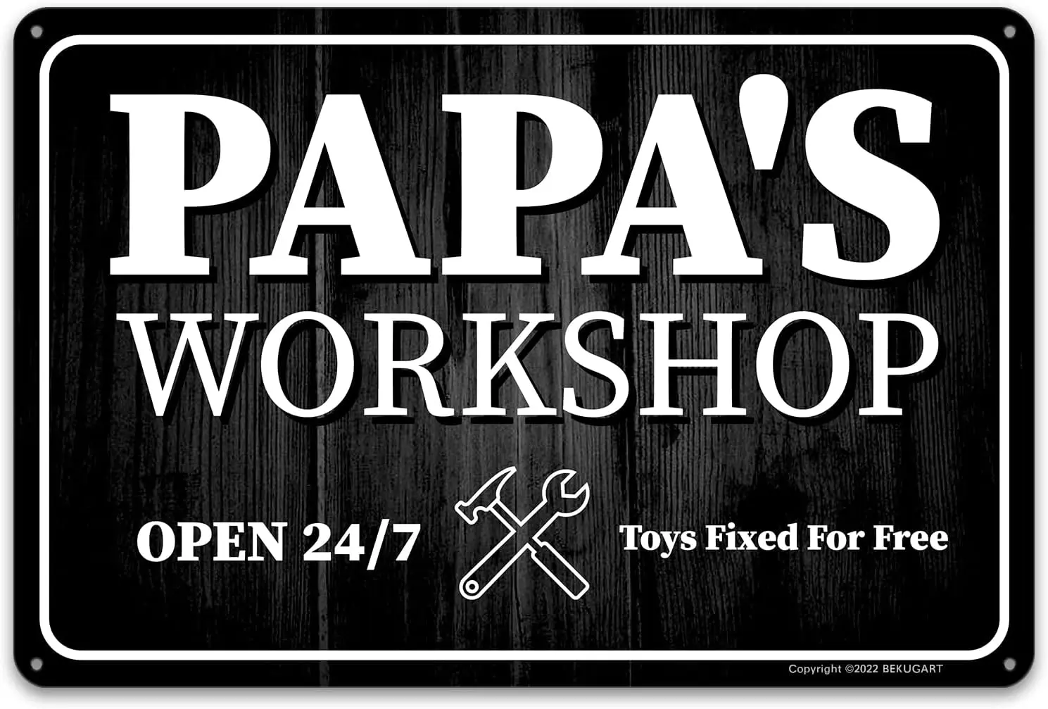 PAPA;s Workshop Vintage Wall Decor Metal Sign - Great Gift for Handyman DadsGrandfathers -aluminum