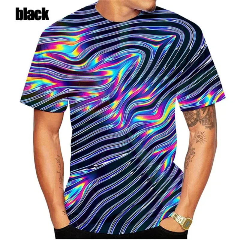 2024 New Fashion Summer Cool Abstract Art 3d Print Graphs Tshirt Men And Women StreetWear Casual Short Sleeve Women Clothes