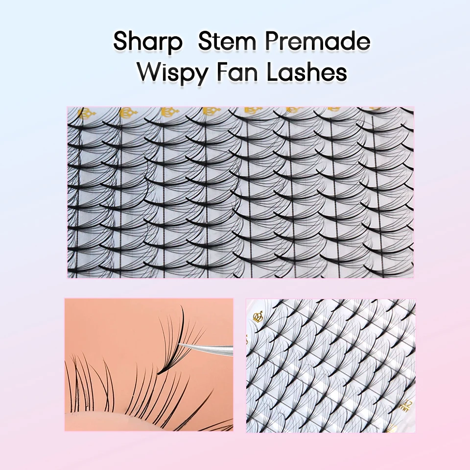 Lashprofessor Pointy Base 3D/5D/7D/9D Russia Volume Eyelashes Extension Individual Pre Made Ready Fan Lashes Faux Mink Cilios