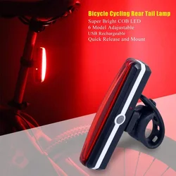 Bicycle Rear Light Bike Taillight Rechargeable Waterproof Bike Lamp Night Riding Safety Warning Tail Lights Cycling Accessories