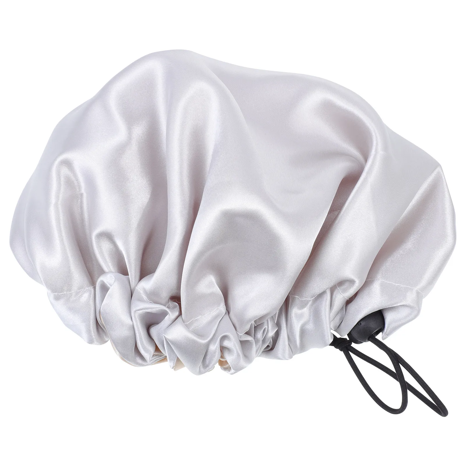 

Children Sleeping Hat Satin Waterproof Shower Hat Kids Hair Protector Double-Tier Head Cover for Bathing