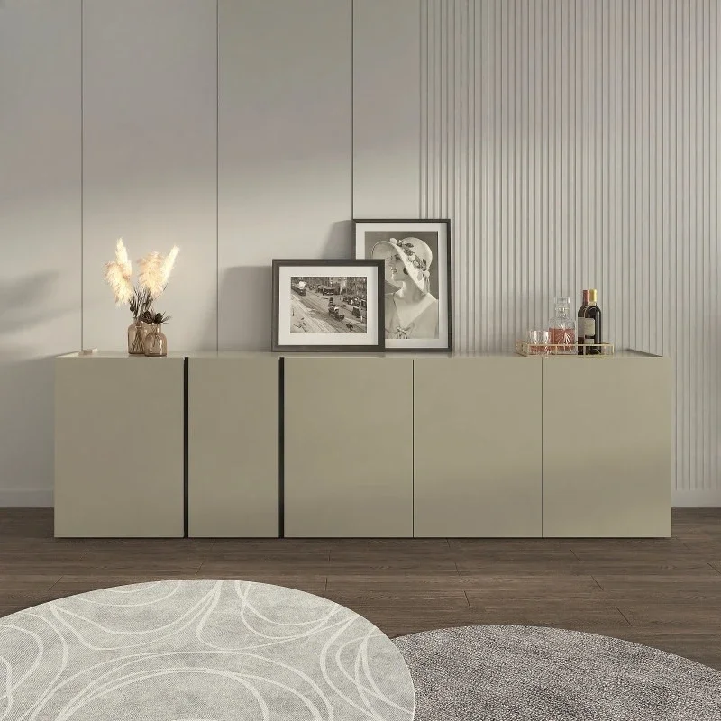 Factory Direct Compatible WithItalian Minimalist Wall-mounted TV Cabinet, Living Room Multi-layer Solid Wood Paint Matte Hanging