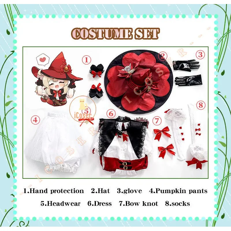 5 Star Klee Blossoming Starlight Cosplay Costume Genshin Impact Dress New Skin Witch Lolita Outfit Hat Halloween Party Women Set
