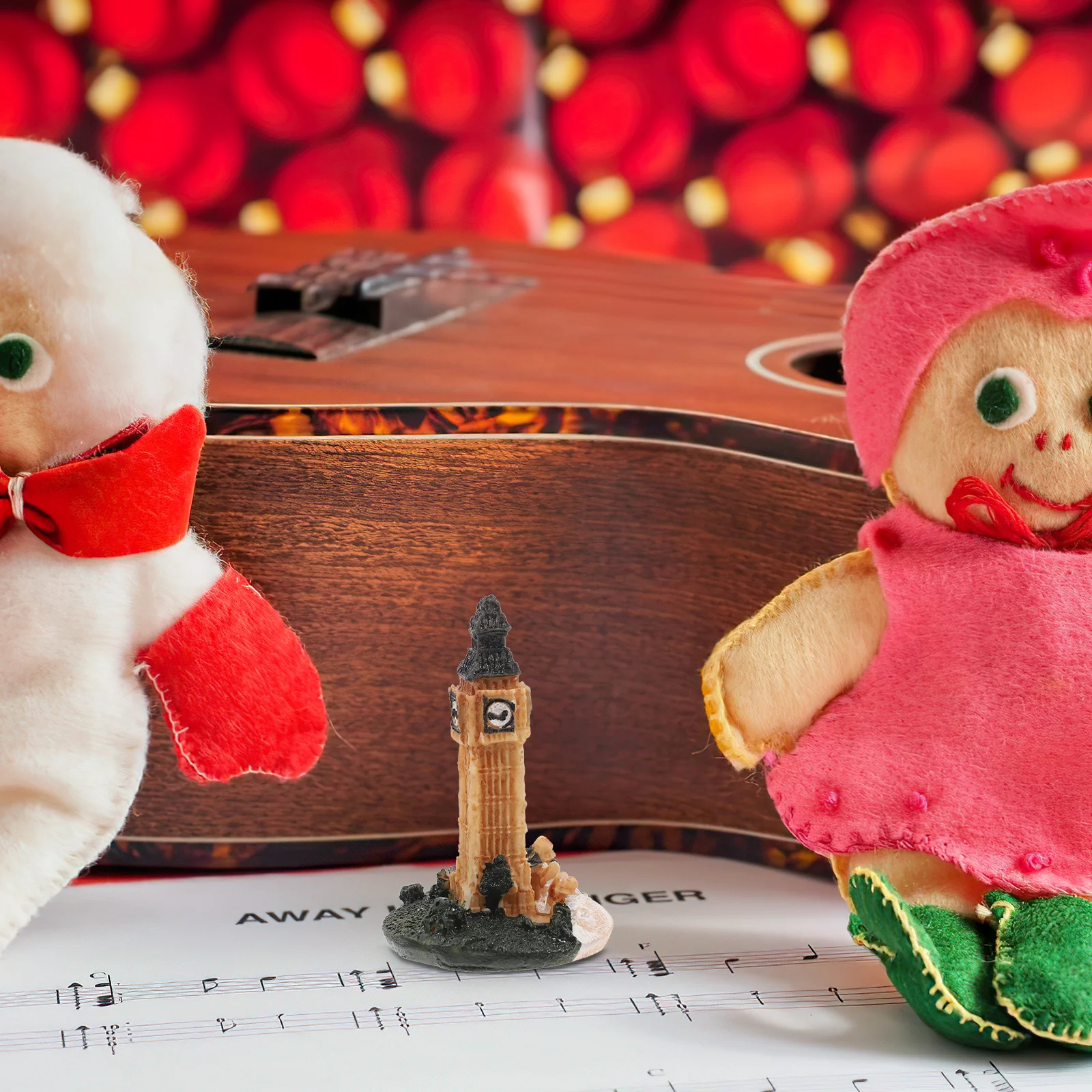 

Mini Resin Clock Tower Artistic For Home Office Study Room Miniature Architecture Unique Home Decor