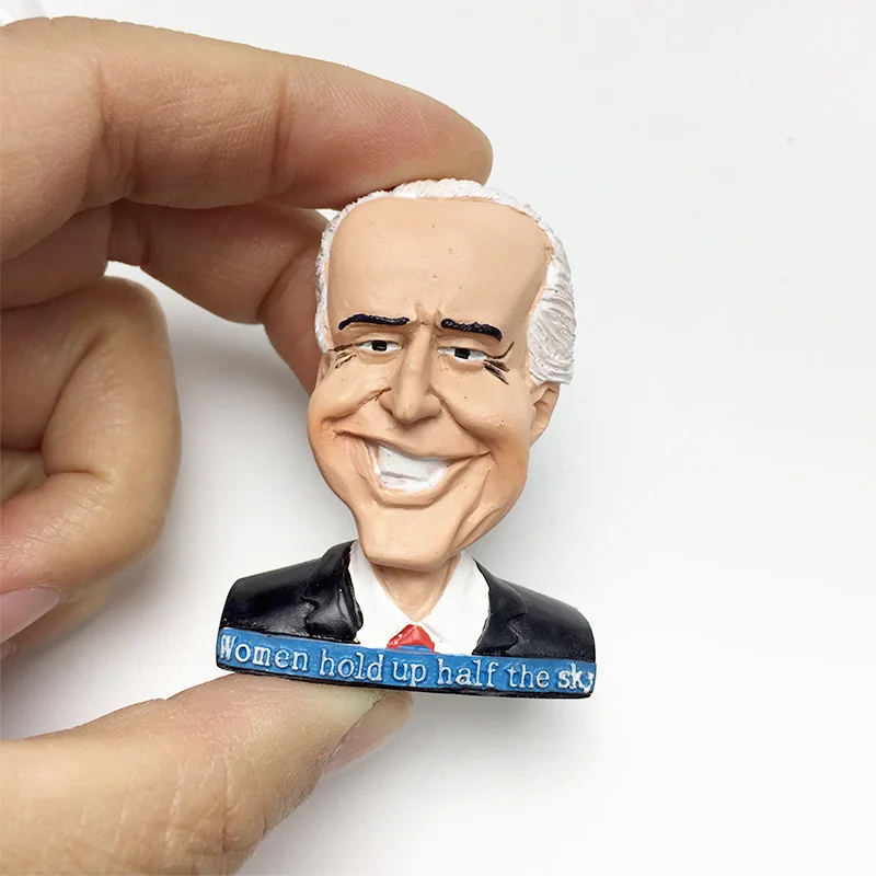 

3D Resin Biden Fridge Magnet - USA Featuring "Women Hold Up Half the Sky" Quote