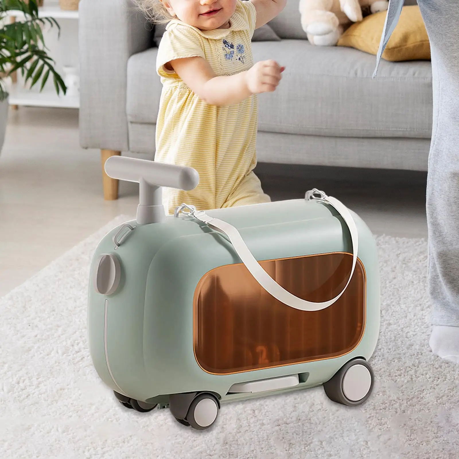 

Kid's Luggage Child Travel Luggage Suitcases Sturdy Travel Case with 4 Wheels Children's Ride on Baggage Storage for Children