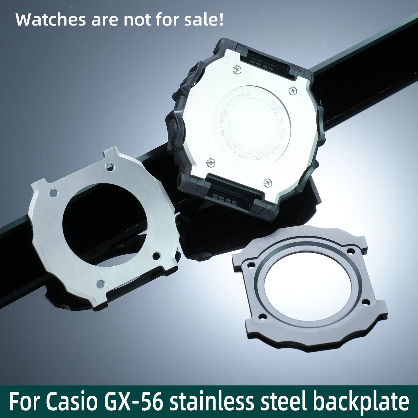 Suitable for Casio GX-56 stainless steel backplate, GX56bb stainless steel men's modification timing accessories