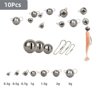Fishing Cheburashka Weight 0.3g 0.5g 0.7g 1g 1.5g 2g 3g Round Ball Lure Sinker Fishing Tackle Cast Pesca Accessory, 10Pcs