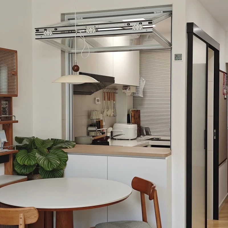 Custom. Internet Celebrity Folding Window Sliding Kitchen Coffee Shop Milk Tea Any Bar Counter Aluminum Alloy Floating Sliding