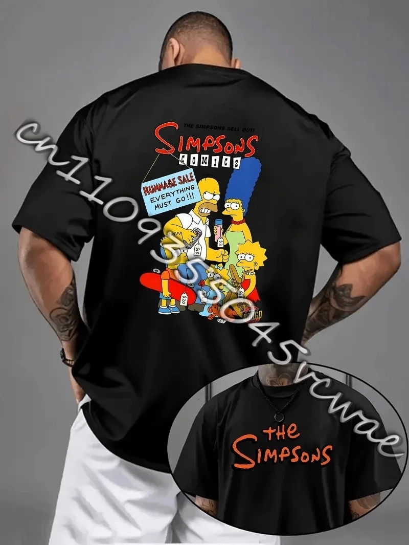 

Новинка 2026: Мужская уличная футболка-свитшот «Симпсоны» с рождественским принтом Гомера. Модная футболка из 100% хлопка с принтом.