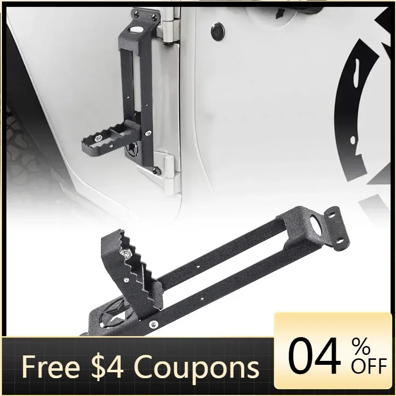 

BR BR Auto Exterior Accessories Hinge Front Foot Peg Rest Pedal Side Steps Car Door Pedals For Jeep gladiator JK JL