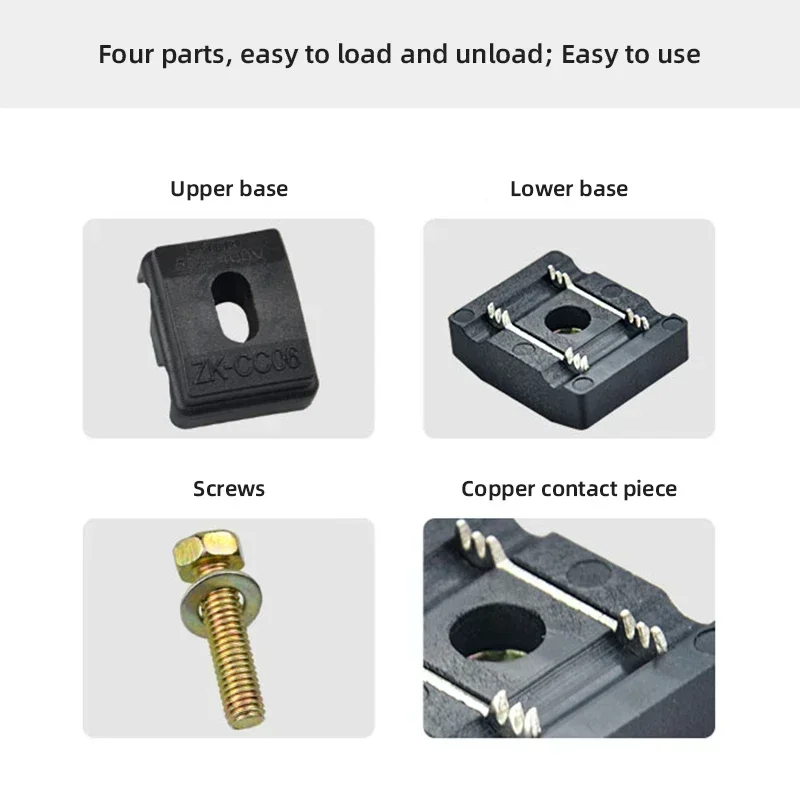 50A Insulated Puncture Cable Clip High power Break-proof Terminal Splitter Wire Clamp Connector for 1-6 Square Cord 5-10Pcs