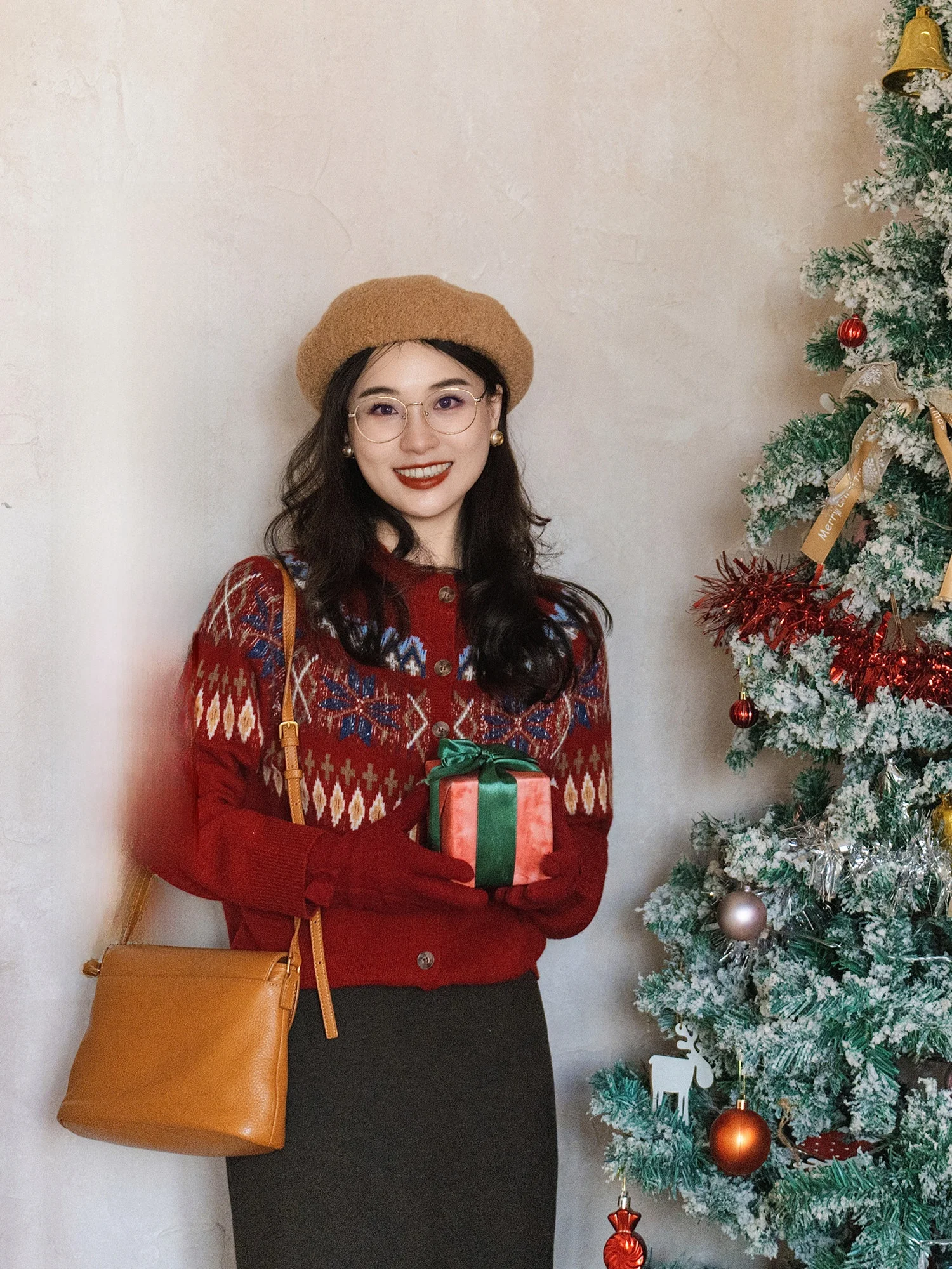 

Apipedr 00% Merino Wool Cisas Sweater Cardigan Snowflake Pattern Soft Long Sve round Ne Casual Sle Women's Kni...