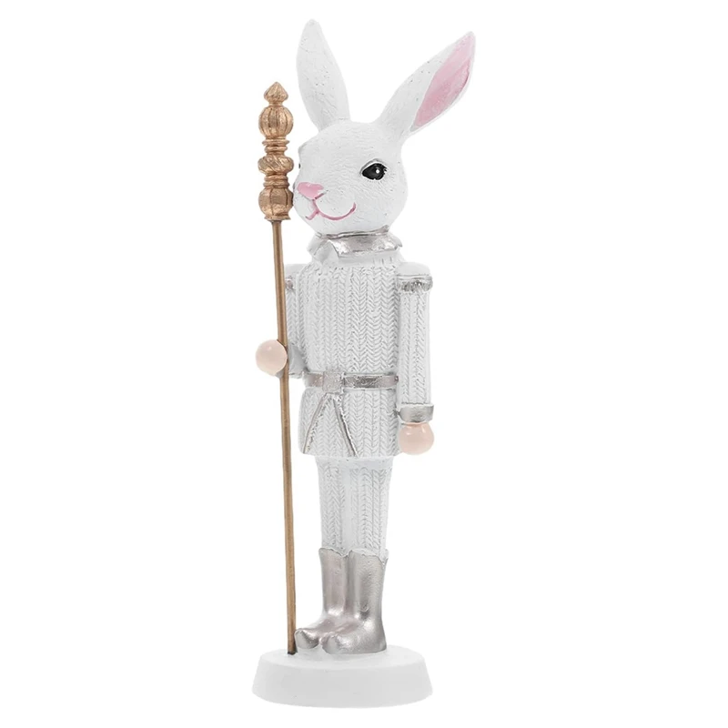 ABKO-Easter Nutcracker Resin Sculpture Holiday Doll Home Desktop Decoration Cute Ornaments