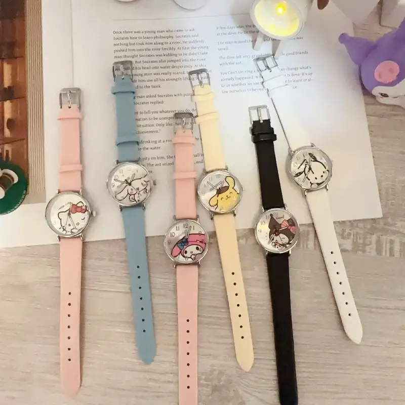 

Anime Sanrio Quartz Watch Hello Kitty Melody Cinnamoroll Watches Kuromi Pochacco Pompompurin Wrist Watch Birthday Kids Gifts