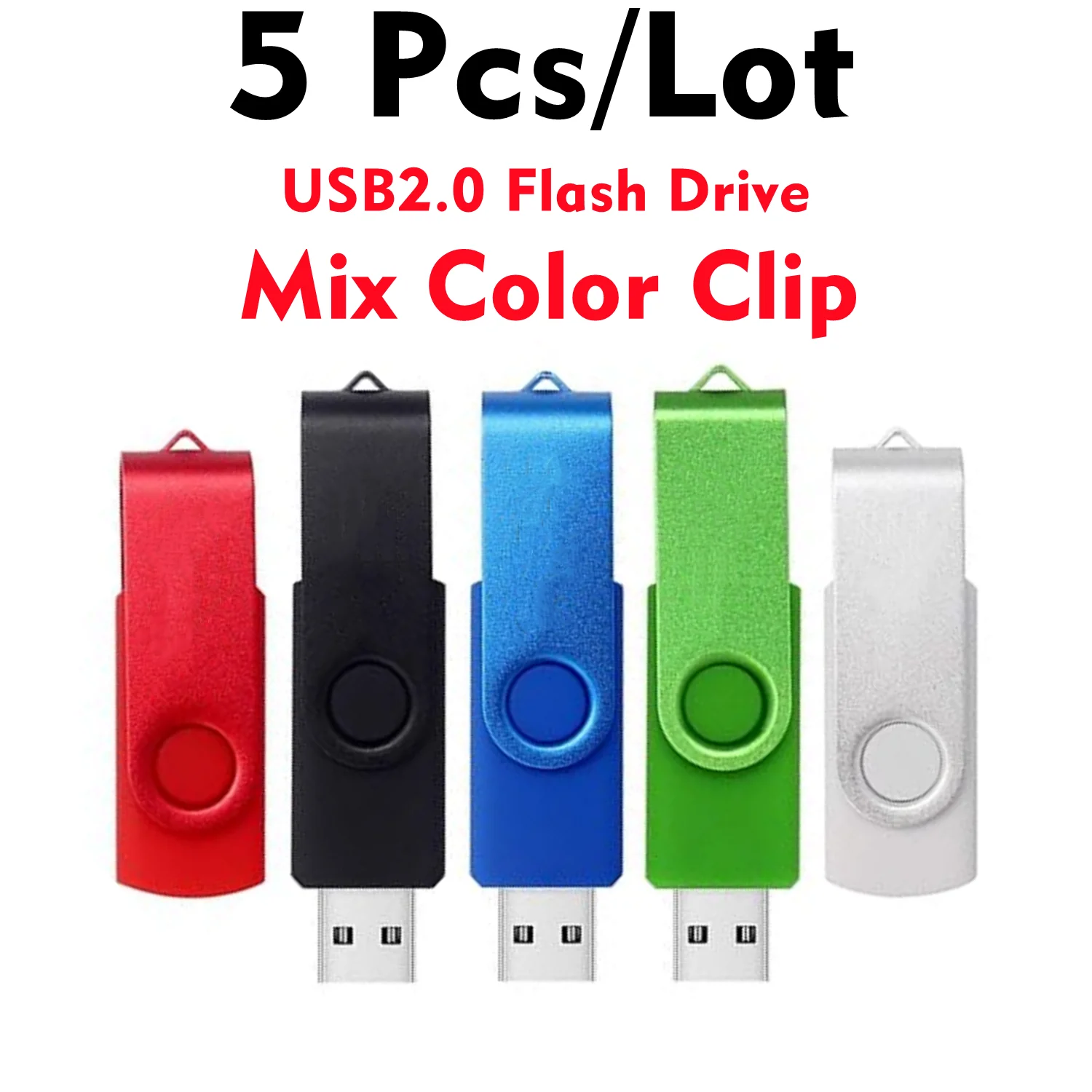 5Pcs/Lot Free Custom Laser Engraving LOGO Color Metal USB2.0 Flash Drive 4GB 8GB 16GB 32GB 64GB 128GB