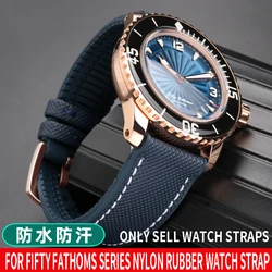 For Blancpain Fifty Fathoms 5000 5010 Carbon Fiber Pattern Nylon Strap 20 23MM For Tudor Silicone Rubber Watchband Men Bracelet