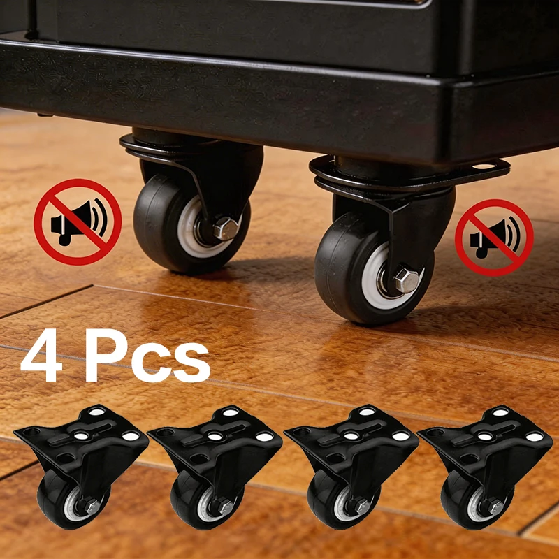 Heavy Duty Casters Mute Universal Swivel Wheels 360 Degree Rotatable Castor with Brake Silent Rubber Rollers for Furniture Troll