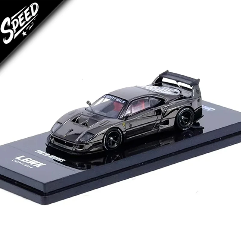 

INNO In Stock 1:64 LBWK F40 Chrome Black Diecast Diorama Car Model Collection Miniature Toys