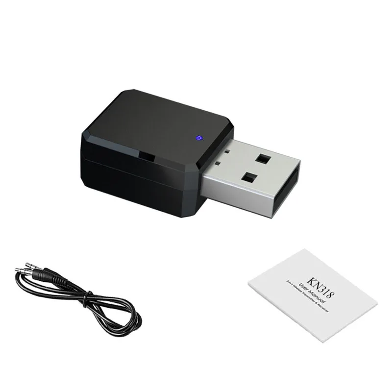 Adaptateur sans fil USB Dongle Bluetooth 5.0 récepteur haut-parleur de musique avec Microphone 3.5mm AUX voiture Bluetooth récepteur adaptateur Audio