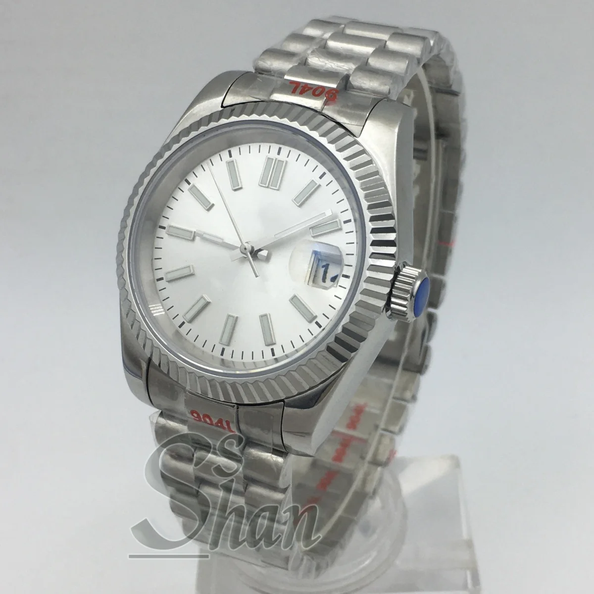 36 مللي متر/39 مللي متر عالية الجودة ساعة ميكانيكية للرجال الفضة الهاتفي الماس مؤشر الياقوت الكريستال NH35A نافذة تاريخ الحركة التلقائية