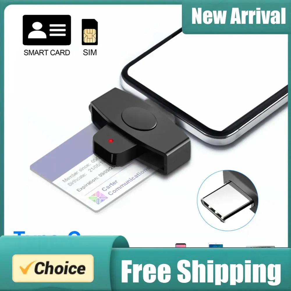 Type-C Smart Card Reader Bank Tax Declaration EMV Card External Reader Accessories Support for Windows for  OS