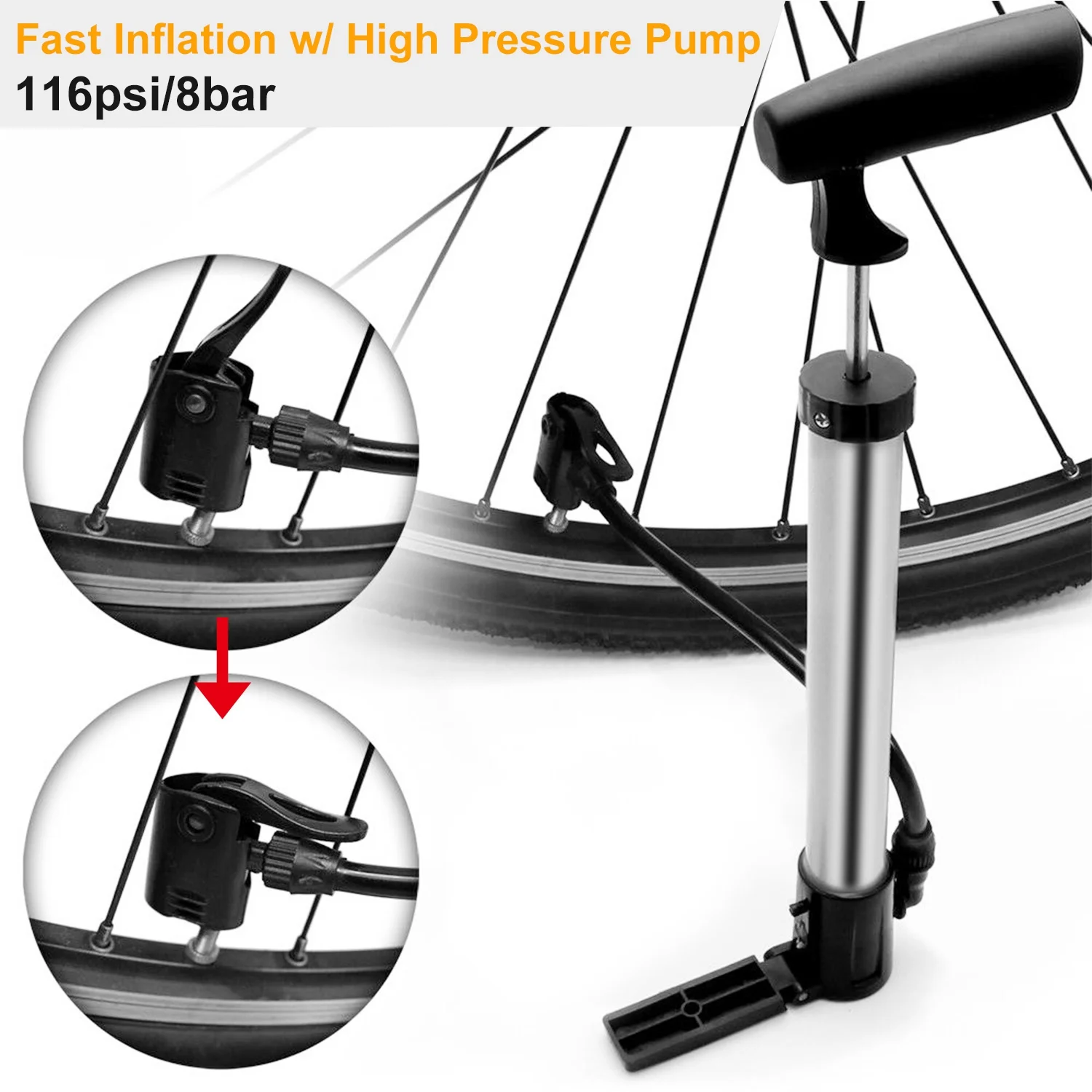 ปั๊มลมยางจักรยานแบบพกพาขนาดเล็ - Bike Pump Frame Mount บทวิจารณ์และราคา