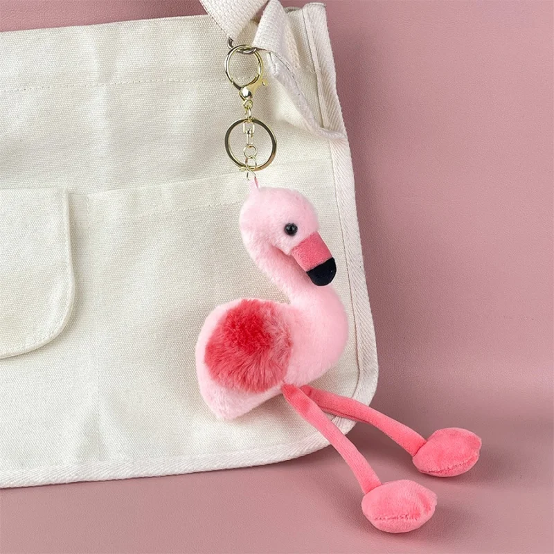 New Pink Plush Flamingo Keychain Large Plush Keychain 21CM Love