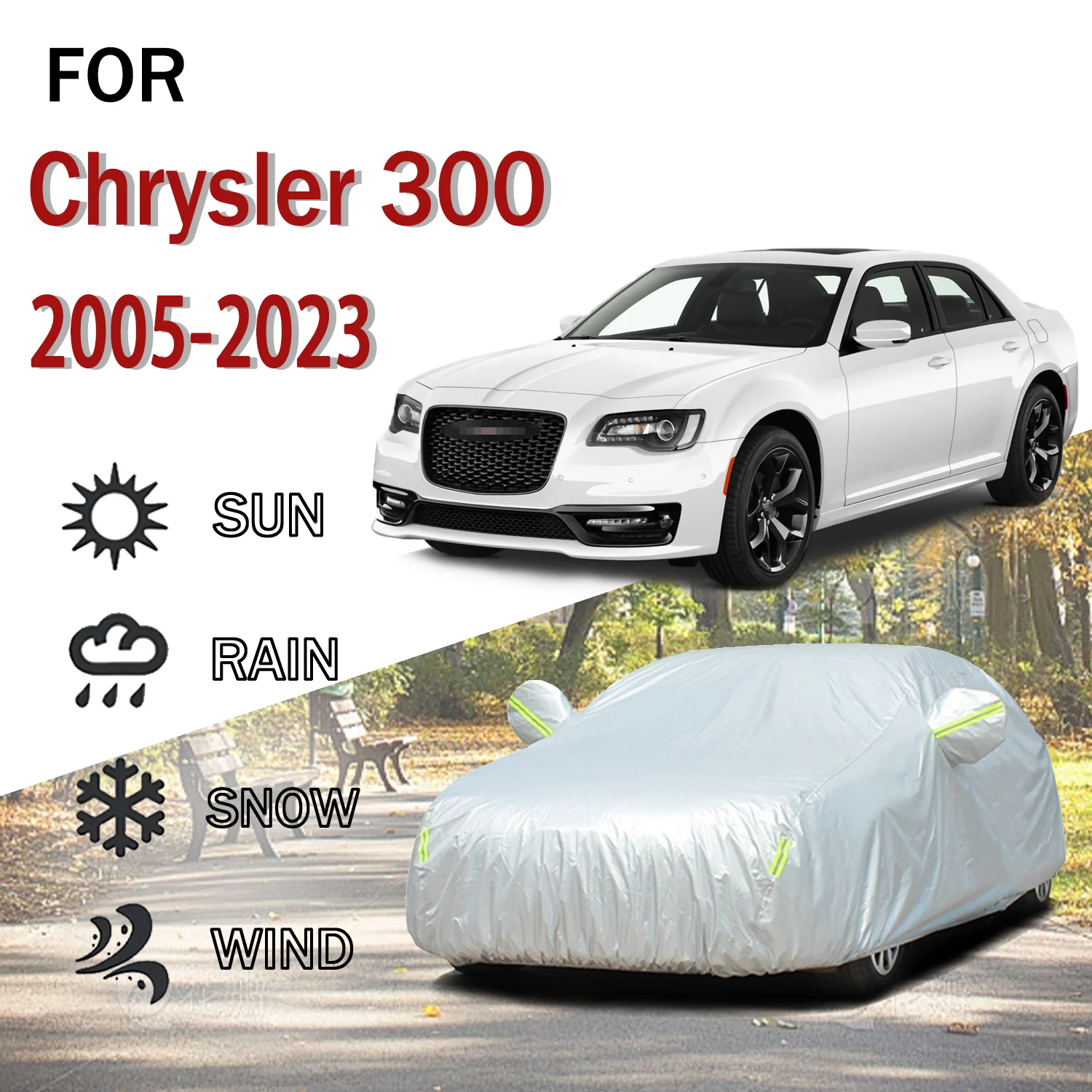 

For Chrysler 300 2005-2023 Outdoor Protection Full 190T Car Covers Snow Cover Sunshade Dustproof Cover Car Exterior Accessories