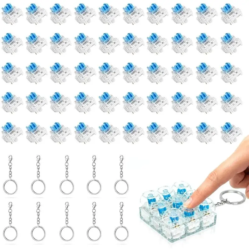 Super Deal -Mechanical Keyboard Switch Dustproof Blue Switch Three-Pin Switch Stress-Relief Switch 3D Printed Clicker Fidget